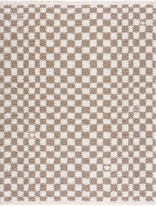 Boutique Rugs Rugs Kieu Light Gray & Taupe Checkered Area Rug