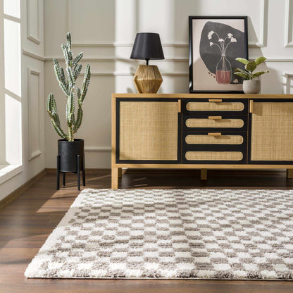 Boutique Rugs Rugs Kieu Taupe Checkered Area Rug