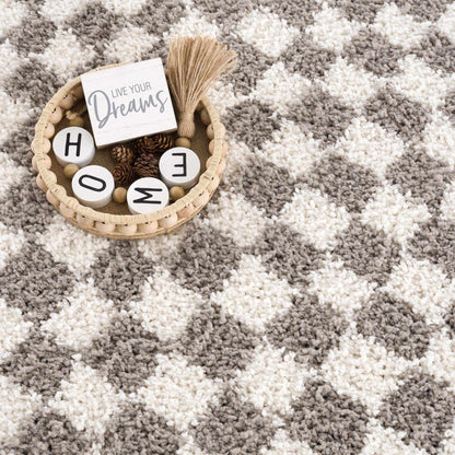 Boutique Rugs Rugs Kieu Taupe Checkered Area Rug