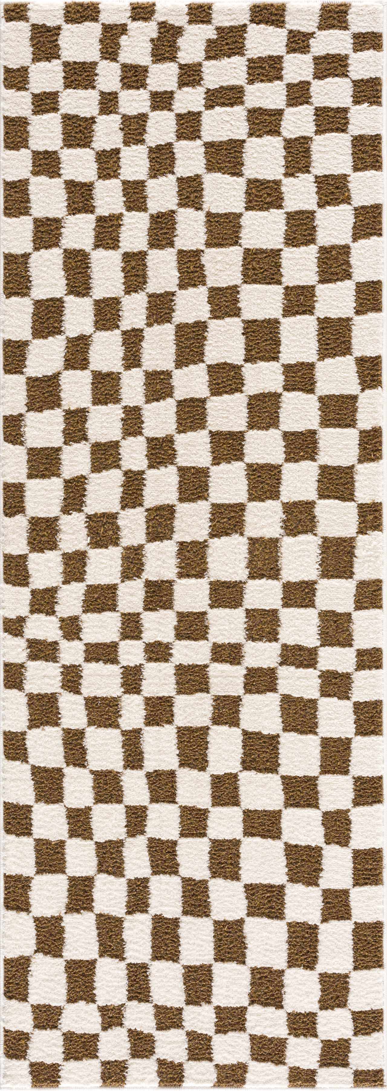 Boutique Rugs Rugs 2'8" x 7'3" Runner Lajos Brown Checkered Area Rug