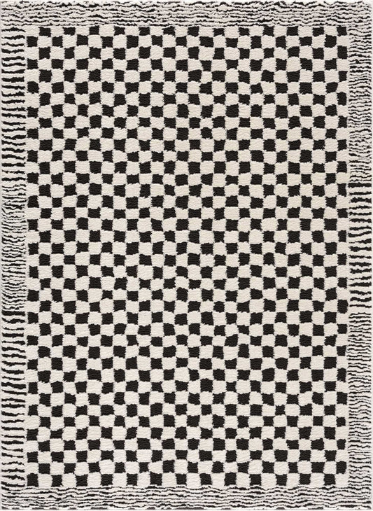 Boutique Rugs Rugs Leryn Black & White Checkered Area Rug