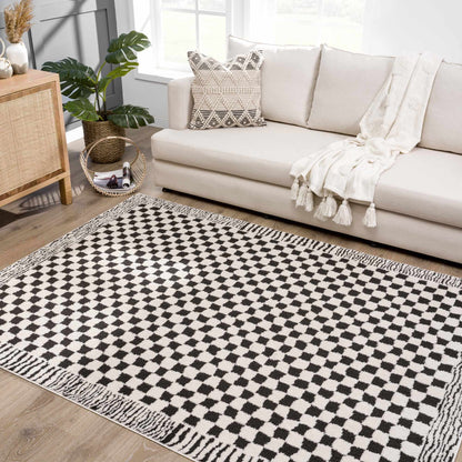 Boutique Rugs Rugs Leryn Black & White Checkered Area Rug