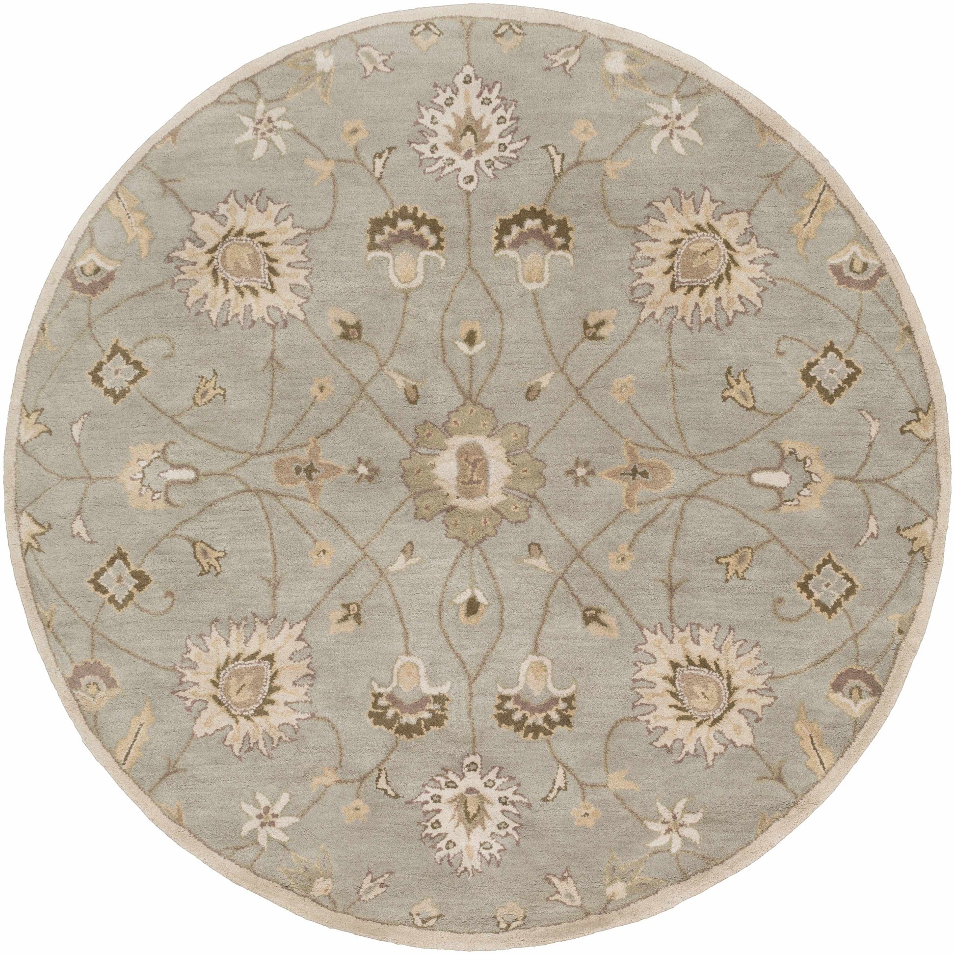 Boutique Rugs Rugs 6' Round Logville Hand Tufted Light Olive 1121 Area Rug