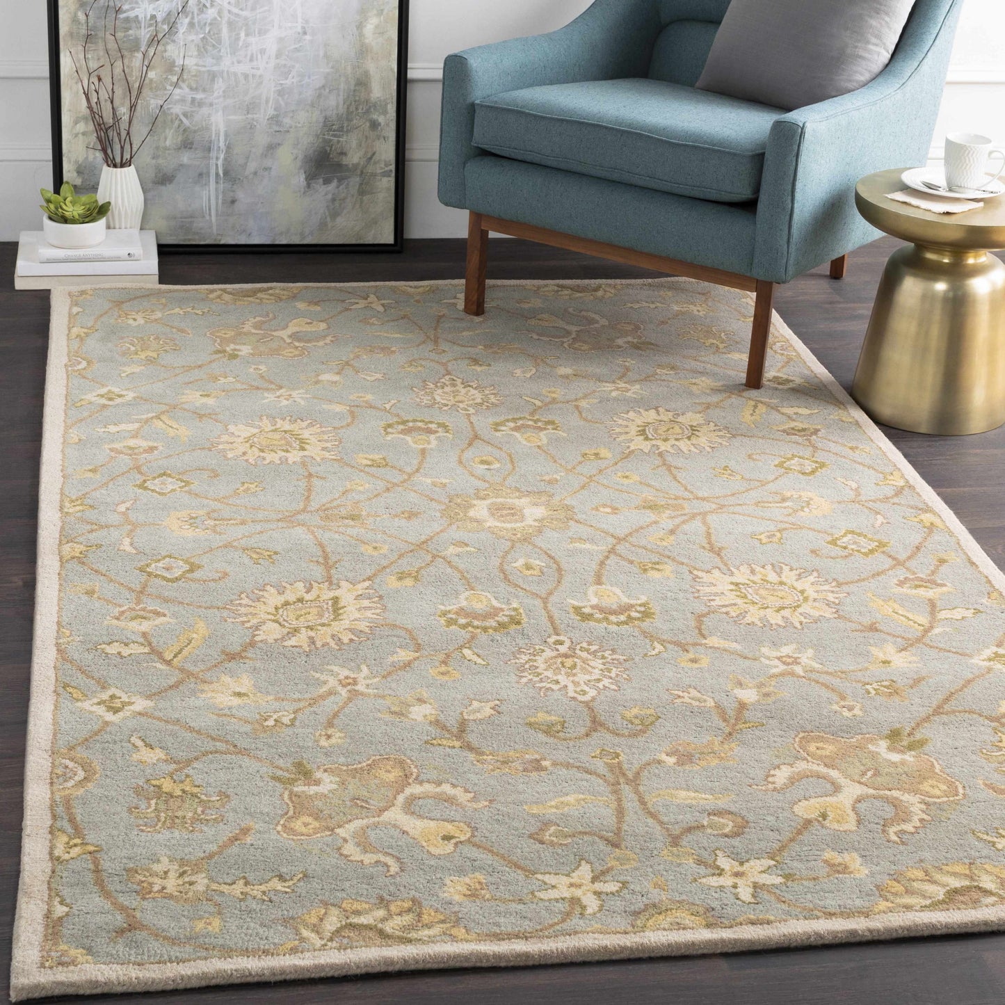 Boutique Rugs Rugs Logville Hand Tufted Light Olive 1121 Area Rug