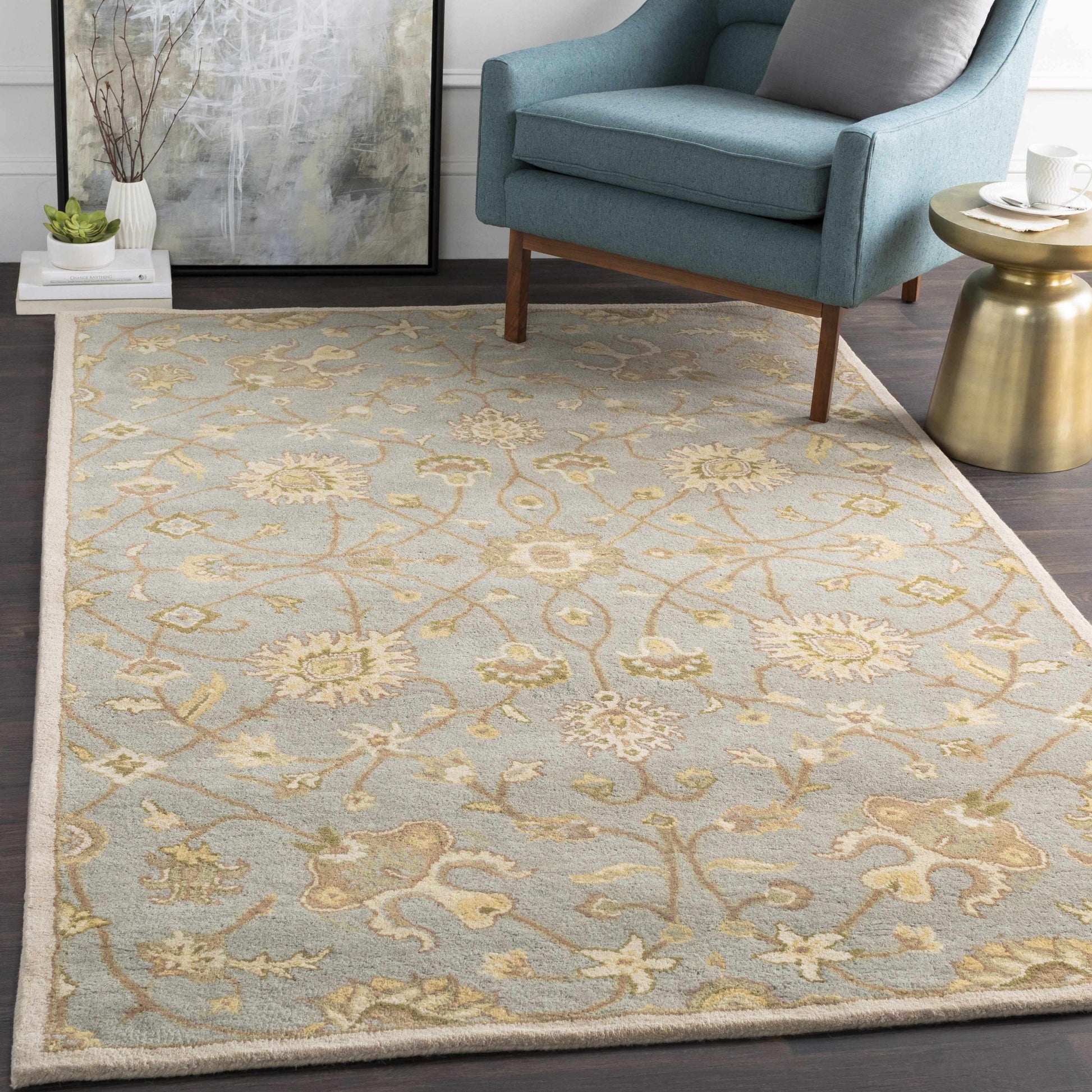 Boutique Rugs Rugs Logville Hand Tufted Light Olive 1121 Area Rug