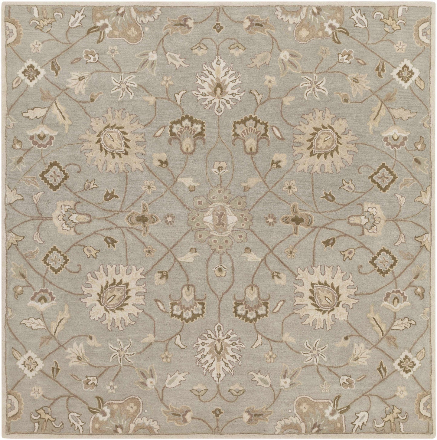 Boutique Rugs Rugs 8' Square Logville Hand Tufted Light Olive 1121 Area Rug