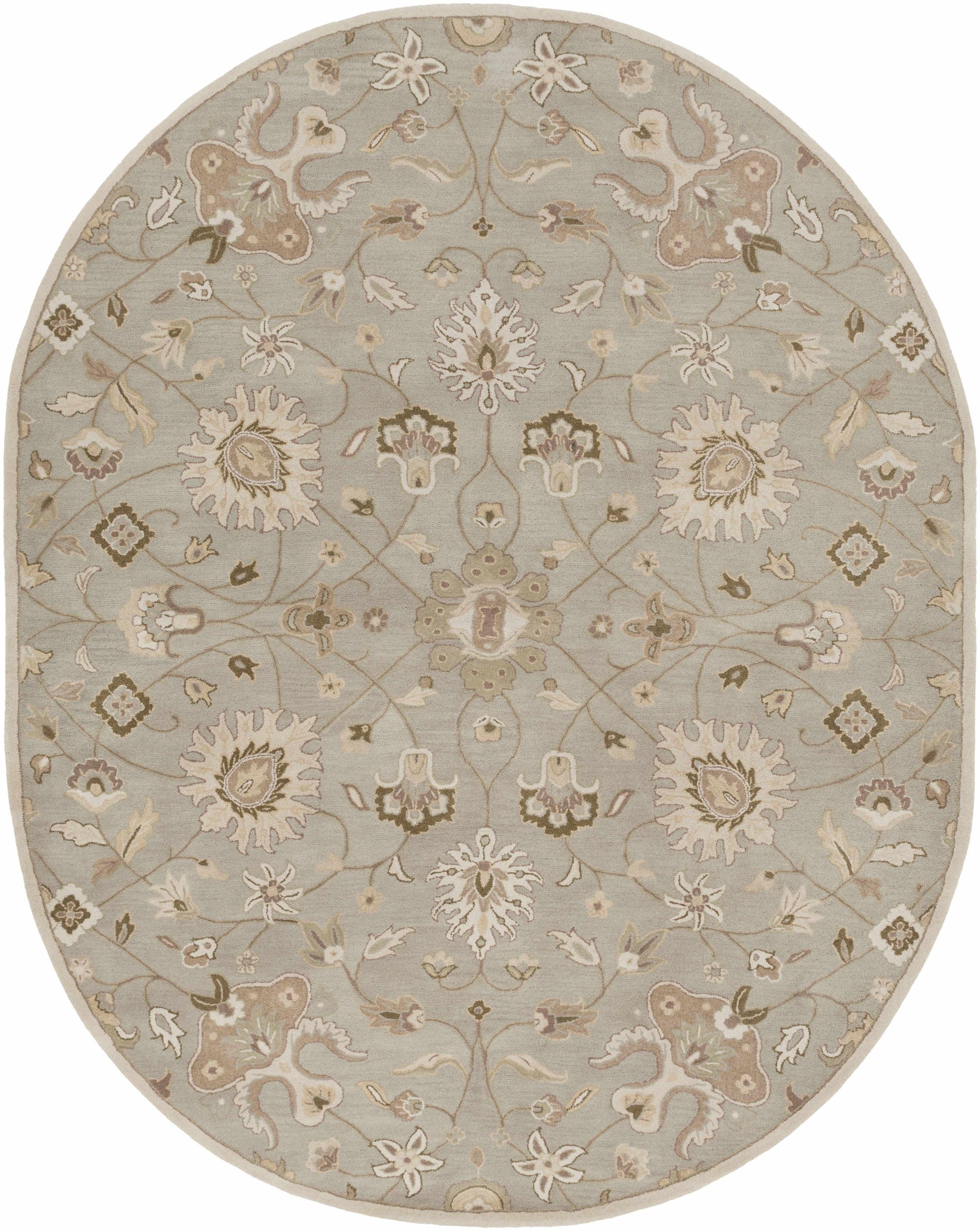 Boutique Rugs Rugs 8' x 10' Oval Logville Hand Tufted Light Olive 1121 Area Rug