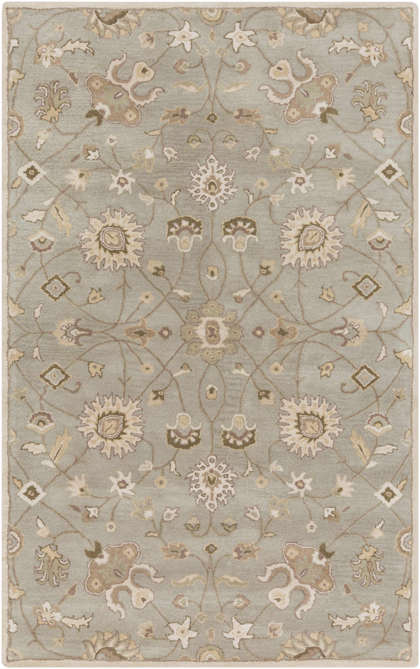 Boutique Rugs Rugs 5' x 8' Rectangle Logville Hand Tufted Light Olive 1121 Area Rug