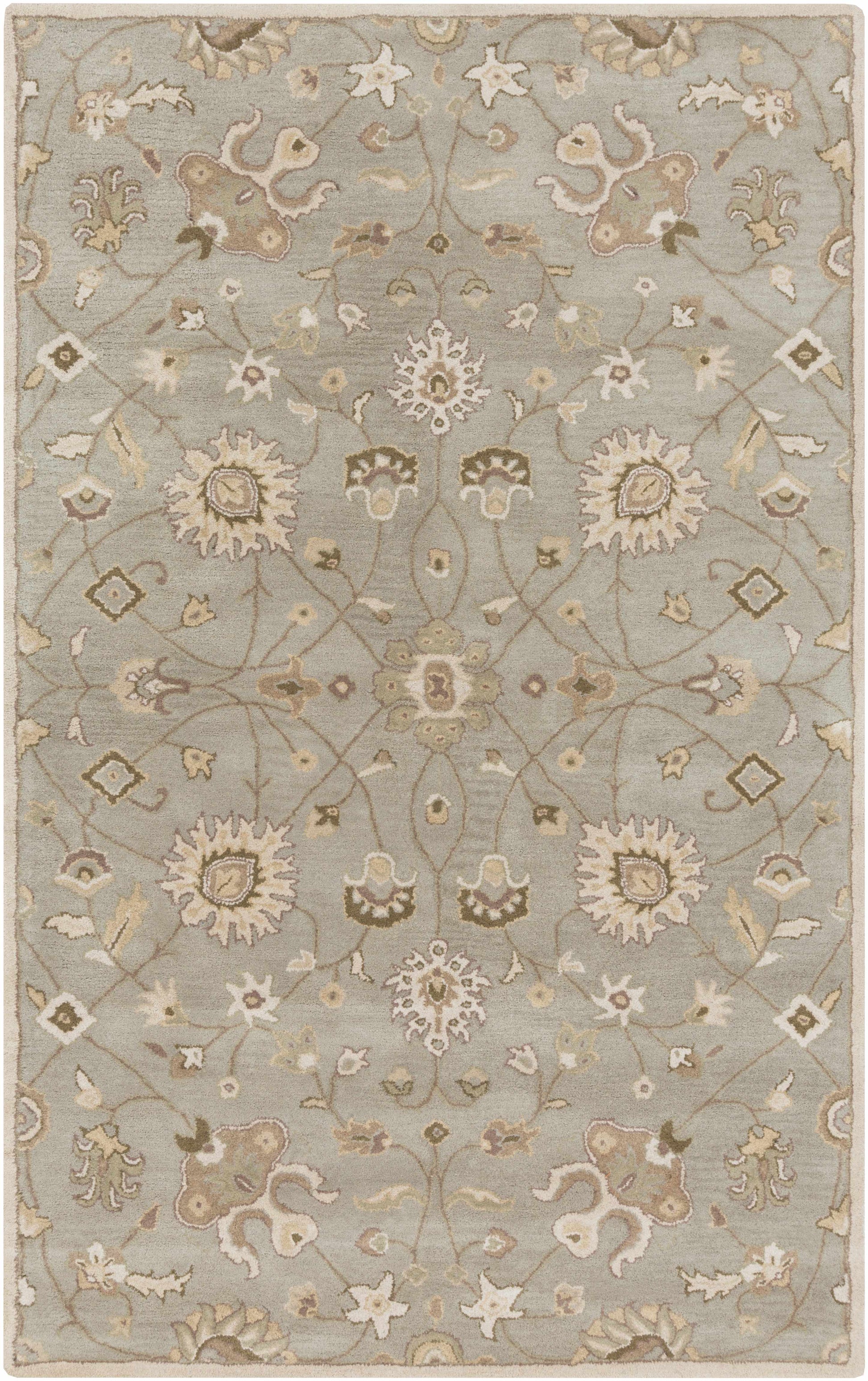 Boutique Rugs Rugs 5' x 8' Rectangle Logville Hand Tufted Light Olive 1121 Area Rug