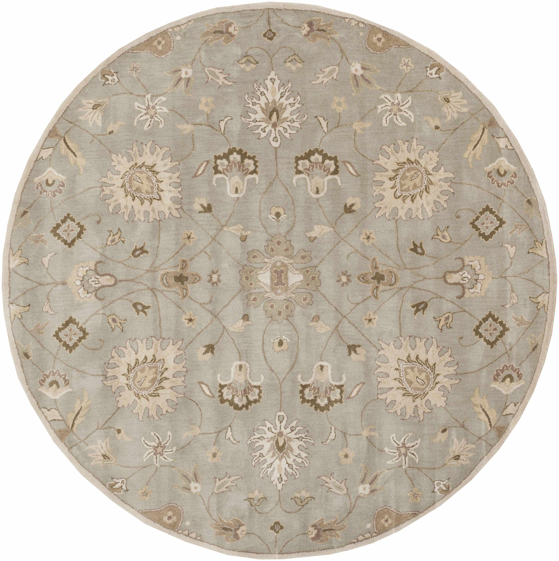 Boutique Rugs Rugs 8' Round Logville Hand Tufted Light Olive 1121 Area Rug