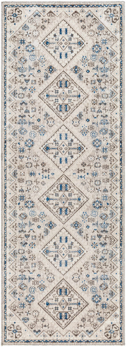 Boutique Rugs Rugs Meja Cream & Blue Washable Area Rug