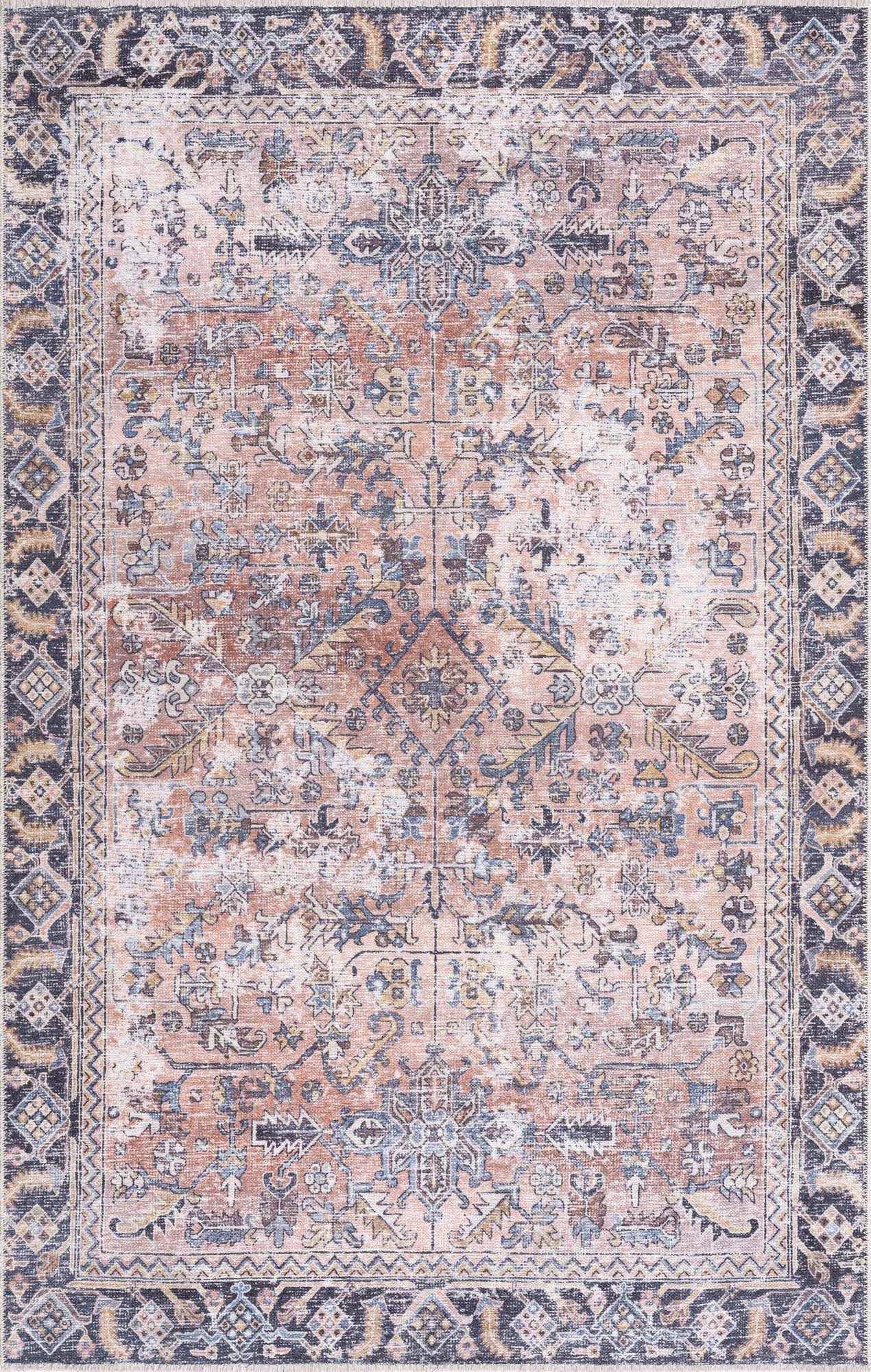 Boutique Rugs Rugs Peach Holi-2305 Washable Area Rug