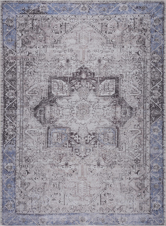 Boutique Rugs Rugs Rosman Blue&Beige Washable Area Rug