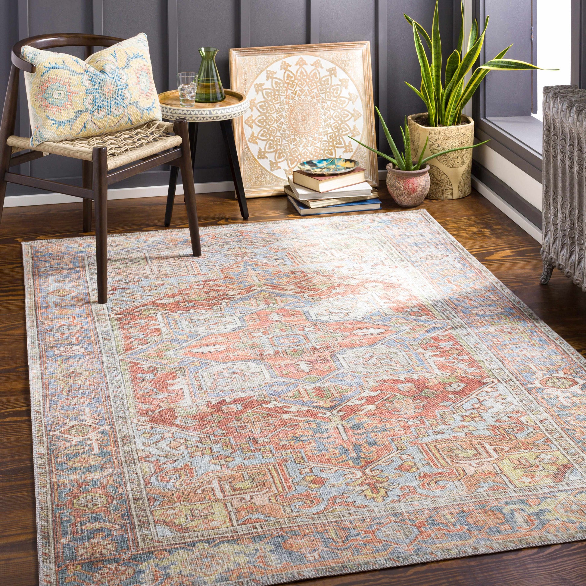 Boutique Rugs Rugs Rust Maayon Washable Rug