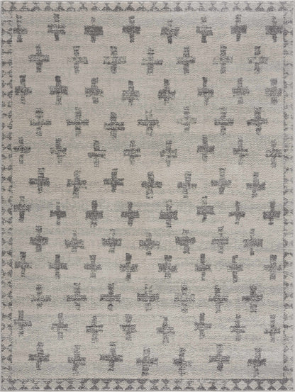 Boutique Rugs Rugs Tigris Swiss Cross Ivory&Gray Area Rug