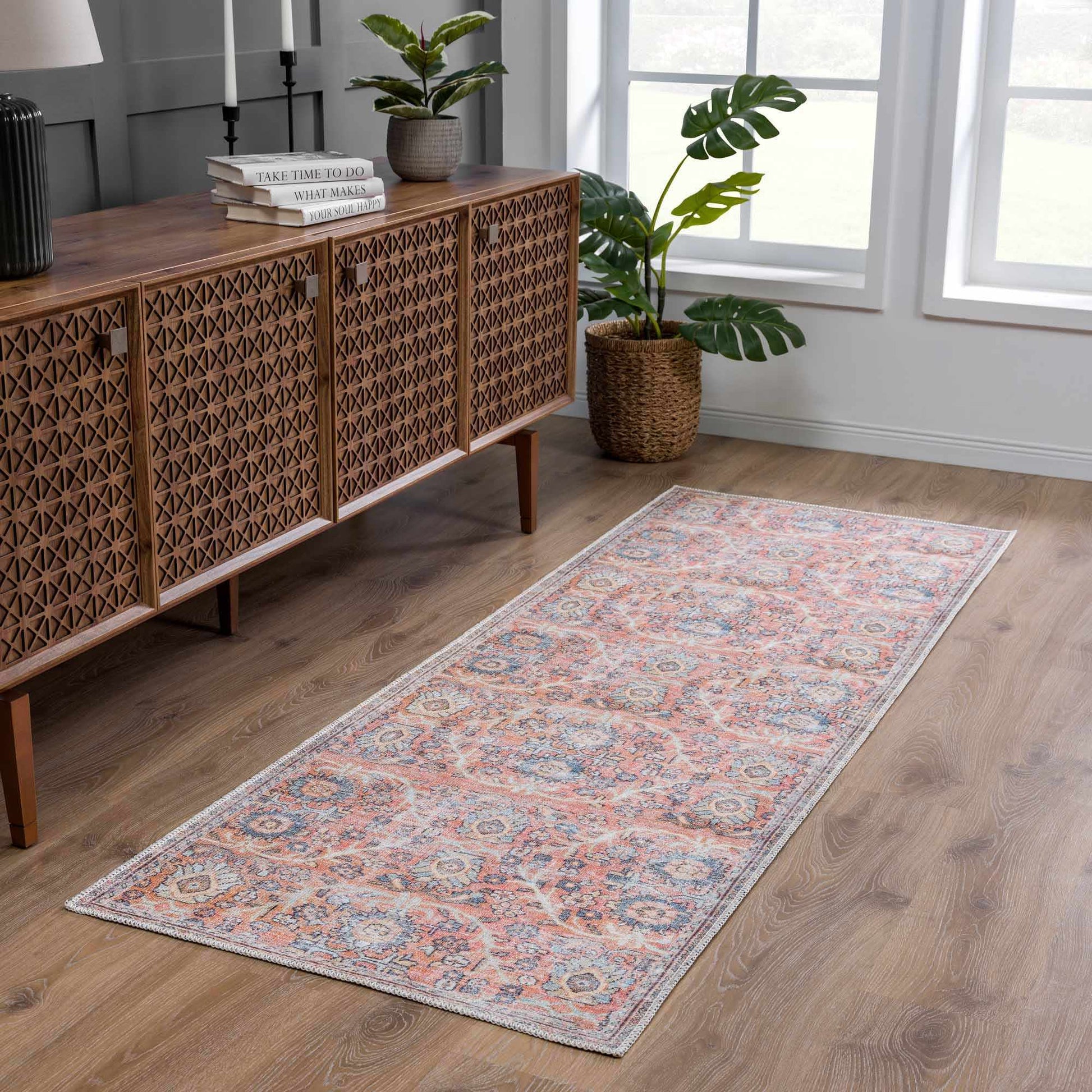 Boutique Rugs Rugs Urpi Rose & Blue Washable Area Rug