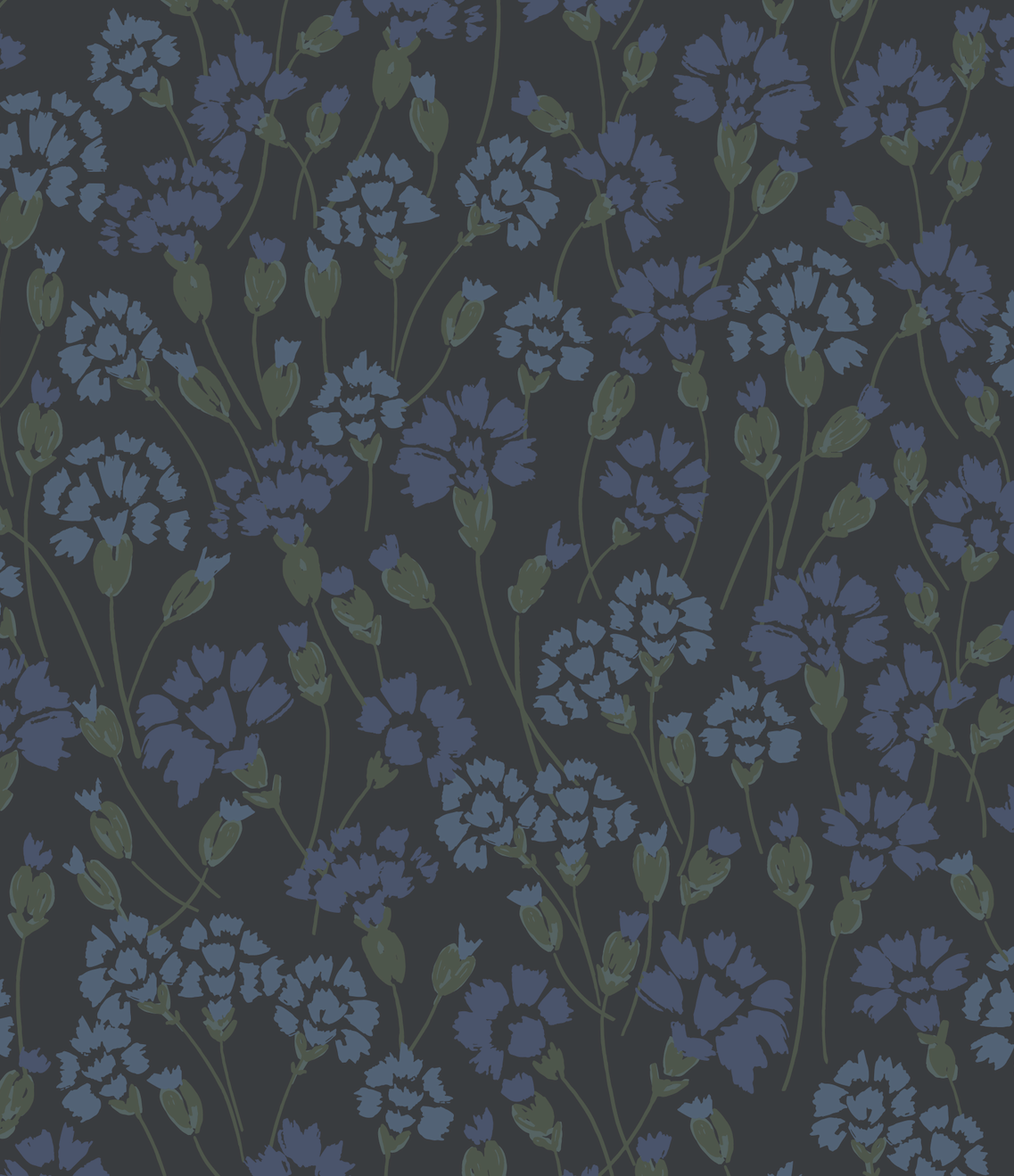 Loomwell Home Goods Dark Blue / Sample 1 foot by 1 foot Seneca Wallpaper by Hufton Studio