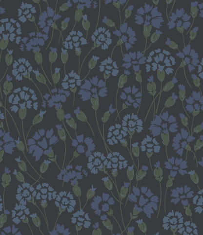 Loomwell Home Goods Dark Blue / Sample 1 foot by 1 foot Seneca Wallpaper by Hufton Studio