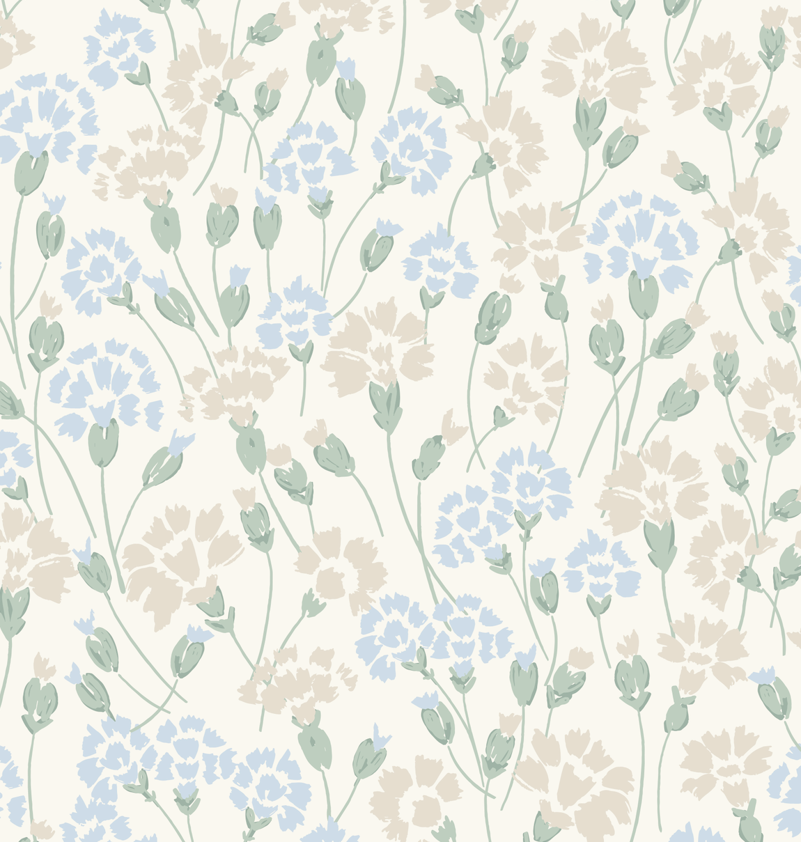 Loomwell Home Goods Peach and Light Blue / Sample 1 foot by 1 foot Seneca Wallpaper by Hufton Studio