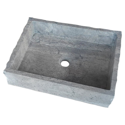 TCSC |Silver Travertine Wall-mount Bathroom Sink Split-face Outside (W)16" (W)20" (H)5"