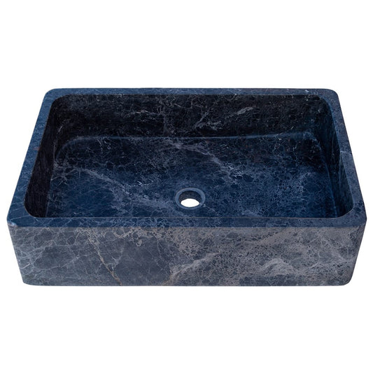 TCSC | Natural Stone Sirius Black Marble Rectangular Above Vanity Bathroom Sink Polished