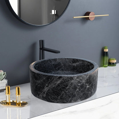 Natural Stone Sirius Black Marble Above Vanity Bathroom Sink Polished