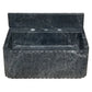 TCSC | Sirius Black Marble Wall-mount Bathroom Sink Ribbed with 4" Backsplash (W)16" (L)20" (H)8"