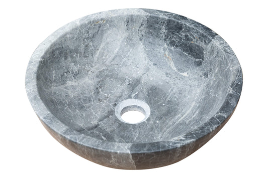 TCSC | Sirius Gray Marble Vessel Above Vanity Bathroom Sink Polished (D)15" (H)6"