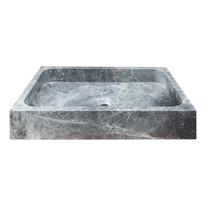 TCSC | Sirius Gray Marble Rectangular Above Vanity Bathroom Sink (W)15" (L)24" (H)5"