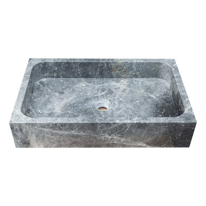 TCSC | Sirius Gray Marble Rectangular Above Vanity Bathroom Sink (W)15" (L)24" (H)5"