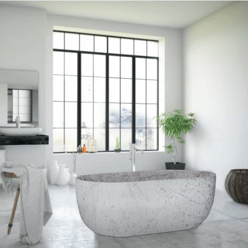 TCSC | Statuario White Marble Bathtub Hand-carved from Solid Marble Block (W)32" (L)67" (H)20"