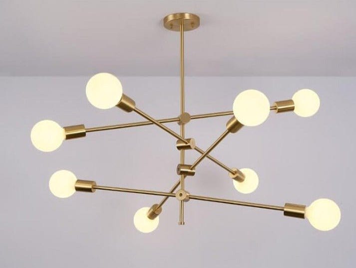 Residence Supply 8 Heads - 36.6" x 26" / 93cm x 66cm / Gold Sunburst Chandelier