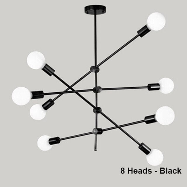 Residence Supply 8 Heads - 36.6" x 26" / 93cm x 66cm / Black Sunburst Chandelier