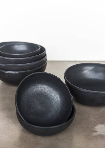 Ethical Trade Co Tabletop Mini Bowl / Black Handmade Ukrainian Matte Stoneware Bowls