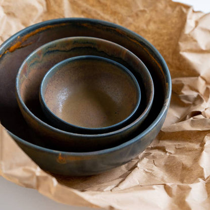 Ethical Trade Co Tabletop Handmade Ukrainian Stoneware Nesting Bowl Set