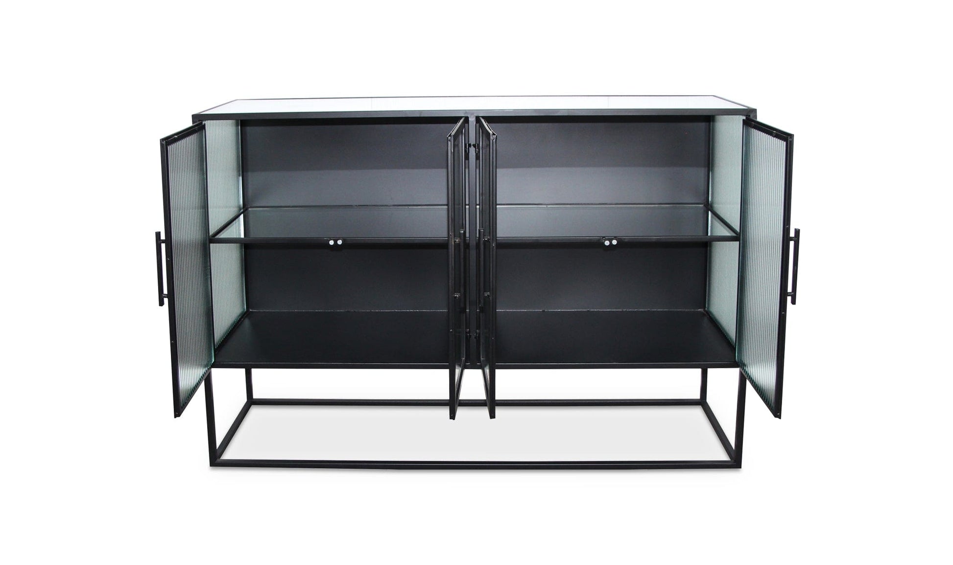 Moe's TANDY CABINET Organic Bookshelf Slab with Glass Shelves