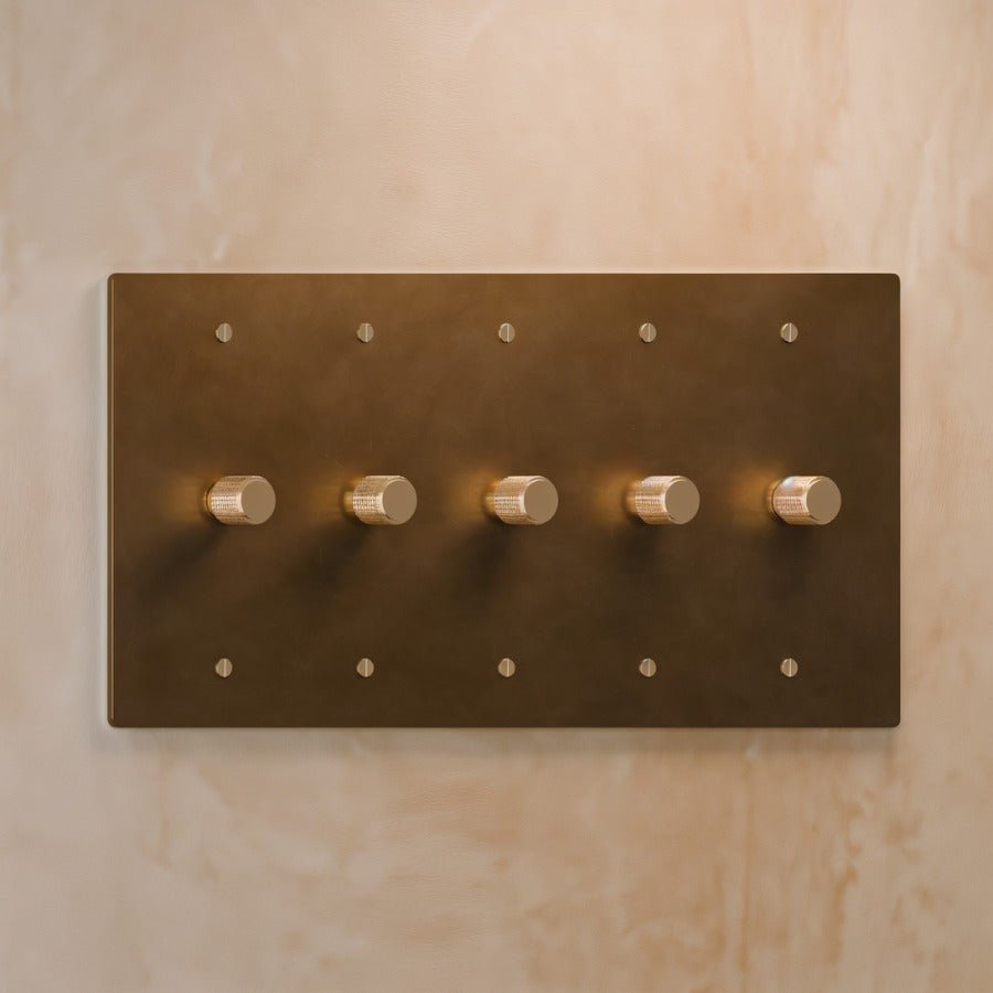 The Brass Rotary Dimmer Switch (1 to 5 Gang)