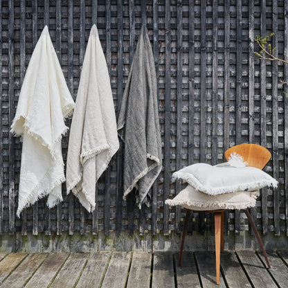 Bloomist Throws One Size Linen Throw in White