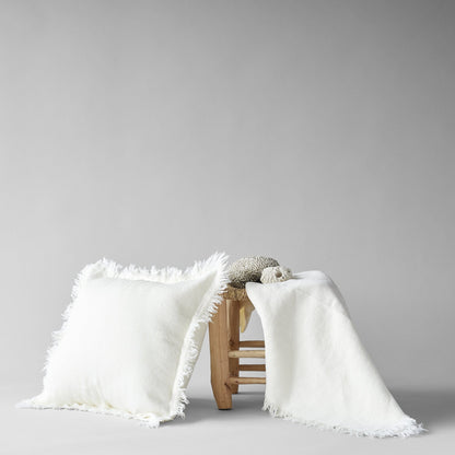 Bloomist Throws One Size Linen Throw in White