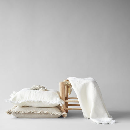 Bloomist Throws One Size Linen Throw in White