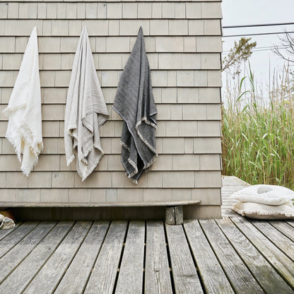 Bloomist Throws One Size Linen Throw in White