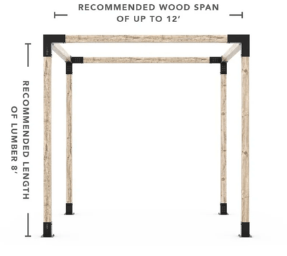 The Carpentry Shop Co. Toja Any Size Pergola Kit with Post Wall for 4x4 Wood Posts