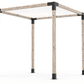The Carpentry Shop Co. 8'x 8' / White Toja Grid Single Pergola Kits- Free Standing 4x4 Wood Post (With Shade Sail)