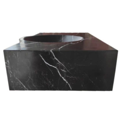 TCSC | Toros Black Marble Rectangular Wall-mount Bathroom Sink (W)17" (L)30" (H)6"