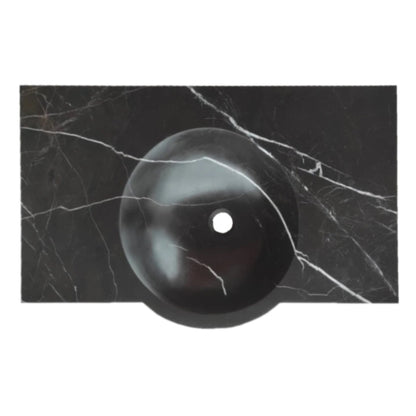 TCSC | Toros Black Marble Rectangular Wall-mount Bathroom Sink (W)17" (L)30" (H)6"