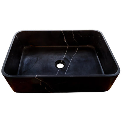 TCSC | Toros Black Marble Above Vanity Rectangular Bathroom Sink Polished (W)13.5" (L)21.5" (H)6"