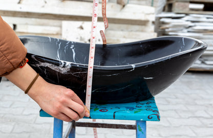 TCSC | Toros Black Marble Above Vanity Gondola Design Bathroom Sink