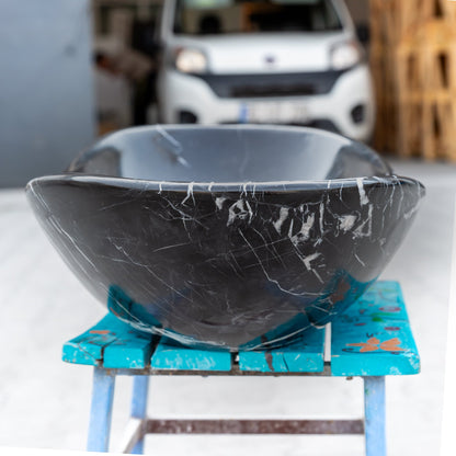 TCSC | Toros Black Marble Above Vanity Gondola Design Bathroom Sink