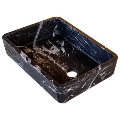 TCSC | Toros Black Marble Rectangular Above Vanity Bathroom Sink (W)14.4" (L)20.3" (H)4.70"