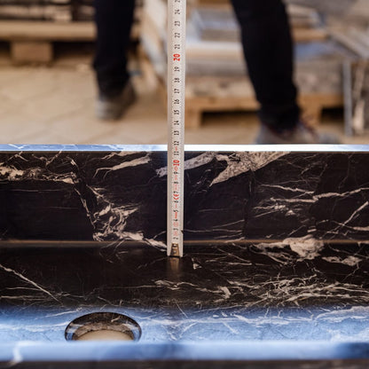 TCSC | Toros Black Marble Rectangular Above Vanity Bathroom Sink (W)14.4" (L)20.3" (H)4.70"